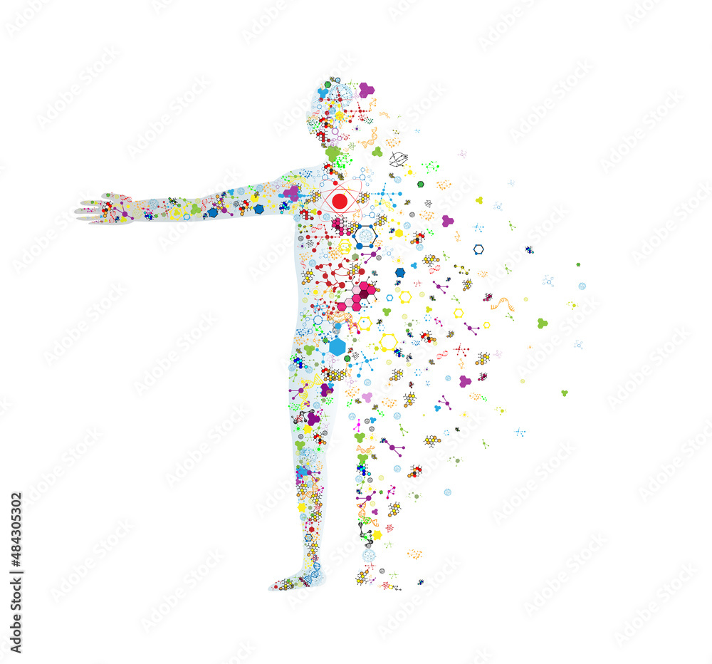 Obraz premium molecule body concept of the human DNA vector chemistry science illustration