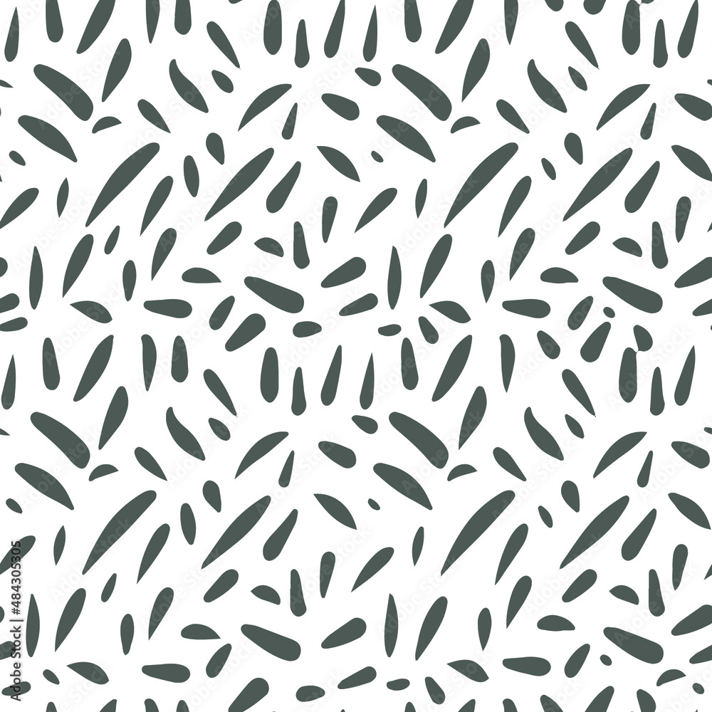 Fototapeta premium Abstract composition. Hand-drawn ornament. Gray abstract ornament on white background Background, wallpaper. For textile prints or wrapping paper