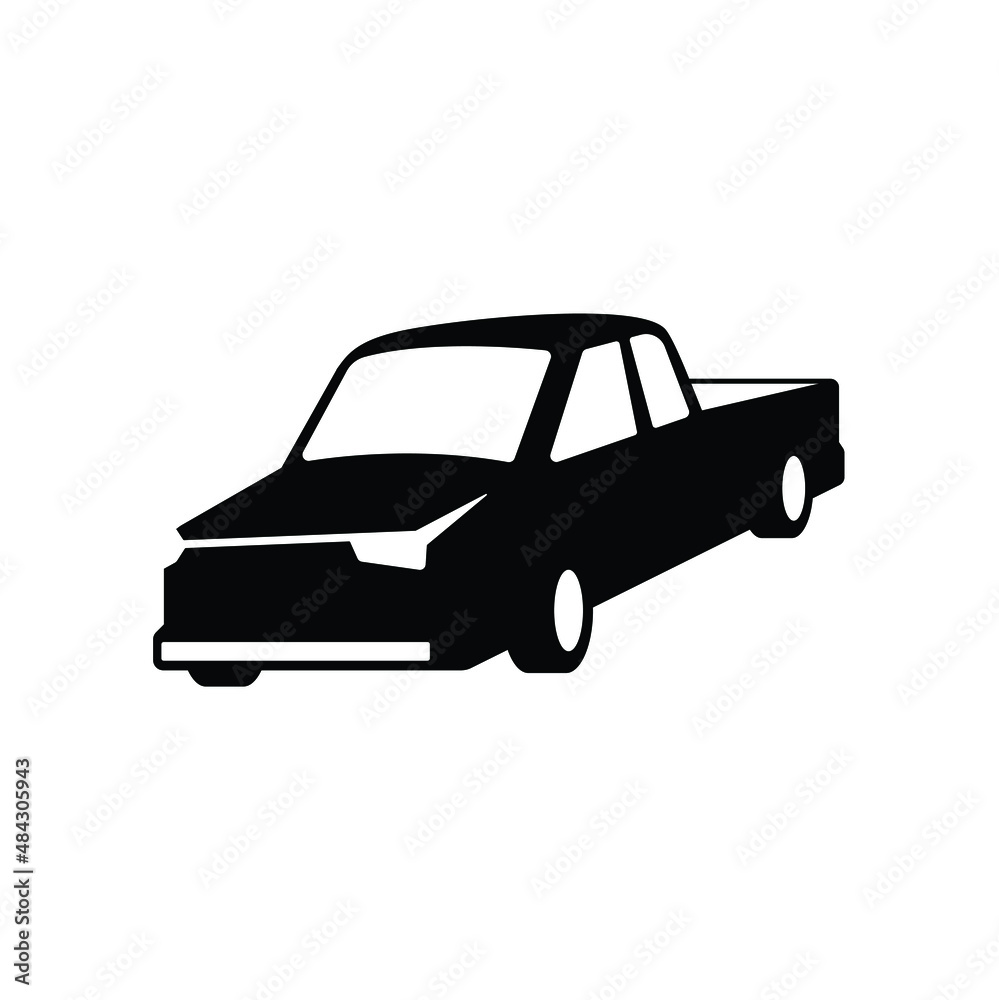 Pick up truck icon vector isolated on white, vehicle sign and symbol illustration.