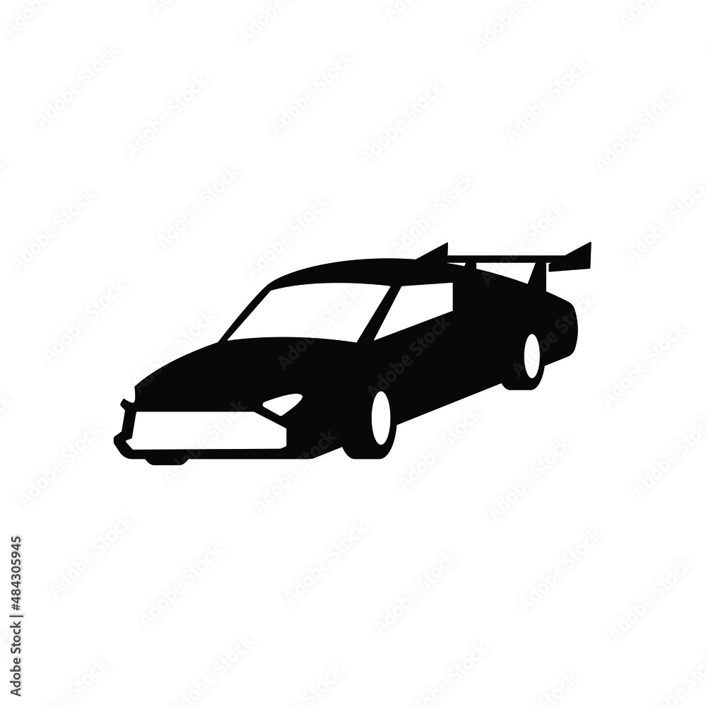 Sport car icon vector isolated on white, vehicle sign and symbol illustration.