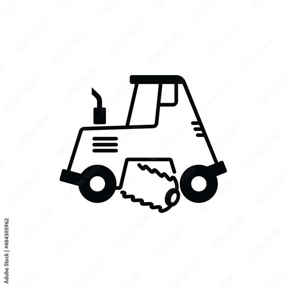Sweeper icon vector isolated on white, sign and symbol illustration.