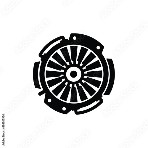 Jet engine icon vector isolated on white, sign and symbol illustration.