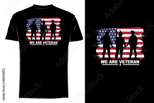 We are veteran silhouette t shirt mockup retro vintage