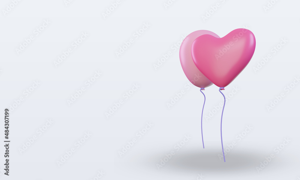 3d Valentine day Balloon icon rendering right view