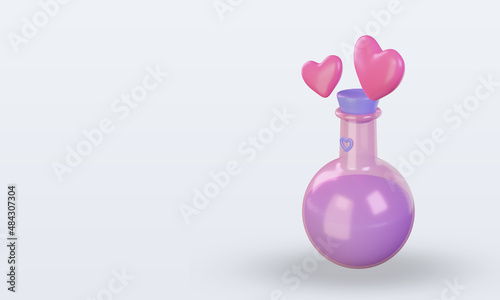 3d Valentine day Love Potion icon rendering right view