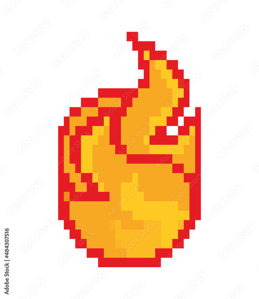 fire flame pixel icon fire flame pixel icon