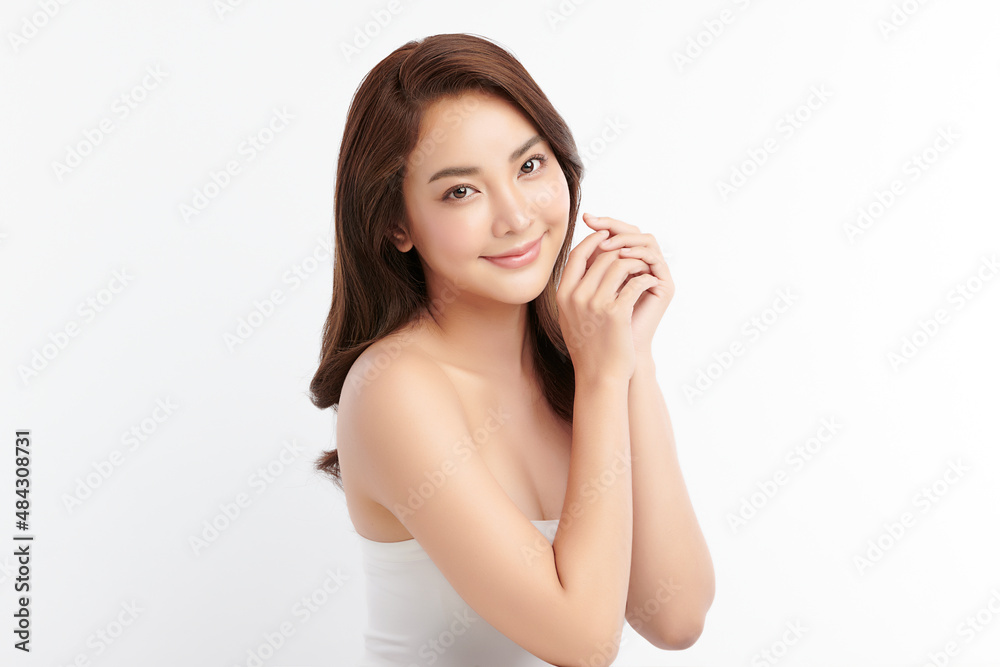 Beautiful young asian woman with clean fresh skin on white background, Face care, Facial treatment, Cosmetology, beauty and spa, Asian women portrait. Beautiful young asian woman with clean fresh skin on white background, Face care, Facial treatment, Cosmetology, beauty and spa, Asian women portrait.