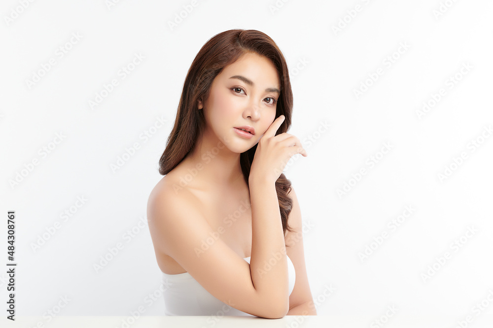 Beautiful young asian woman with clean fresh skin on white background, Face care, Facial treatment, Cosmetology, beauty and spa, Asian women portrait. Beautiful young asian woman with clean fresh skin on white background, Face care, Facial treatment, Cosmetology, beauty and spa, Asian women portrait.