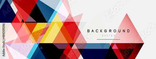 Mosaic triangles geometric background. Techno or business concept, pattern for wallpaper, banner, background, landing page