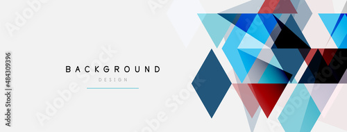 Color triangles composition, geometric abstract background. Techno or business concept, pattern for wallpaper, banner, background, landing page