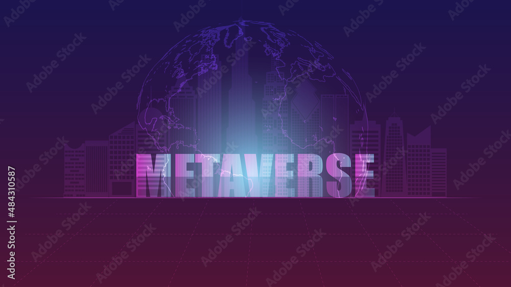 Metaverse digital world smart futuristic interface technology background.