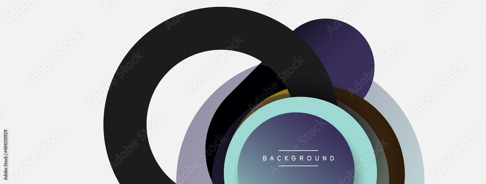 Vector round shapes circles minimal geometric background. Vector illustration for wallpaper banner background or landing page Vector round shapes circles minimal geometric background. Vector illustration for wallpaper banner background or landing page
