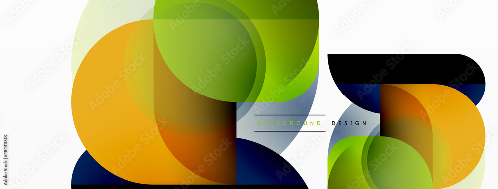 Round triangle shapes lines and circles. Geometric vector illustration for wallpaper banner background or landing page Round triangle shapes lines and circles. Geometric vector illustration for wallpaper banner background or landing page