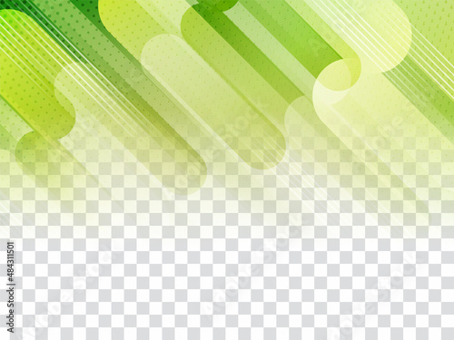 Decorative green color modern geometric stripes transparent background
