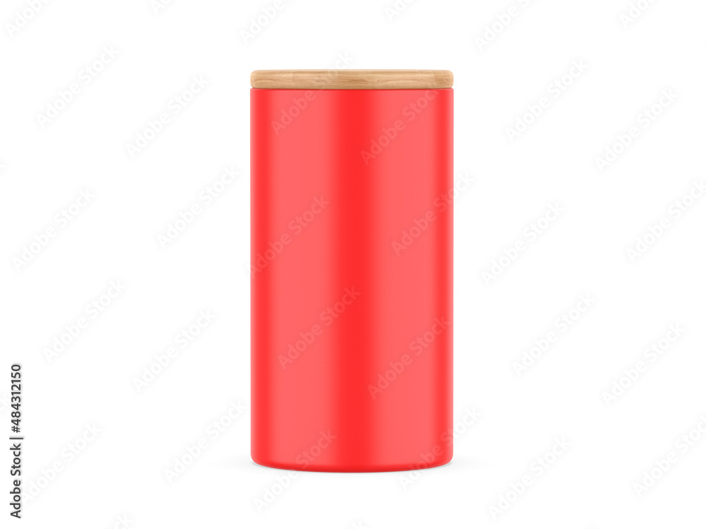 Blank Storage Jars with Bamboo Lid mockup template, 3d render illustration. Blank Storage Jars with Bamboo Lid mockup template, 3d render illustration.