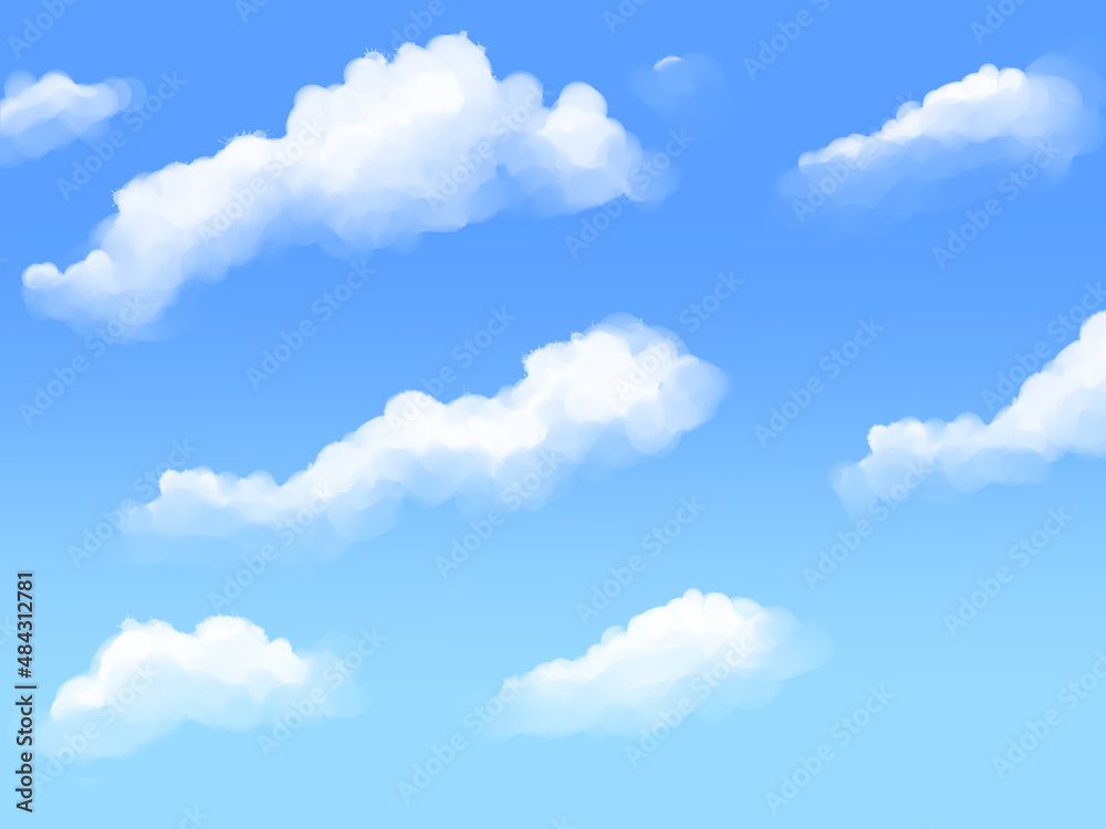 手描き感の残る雲