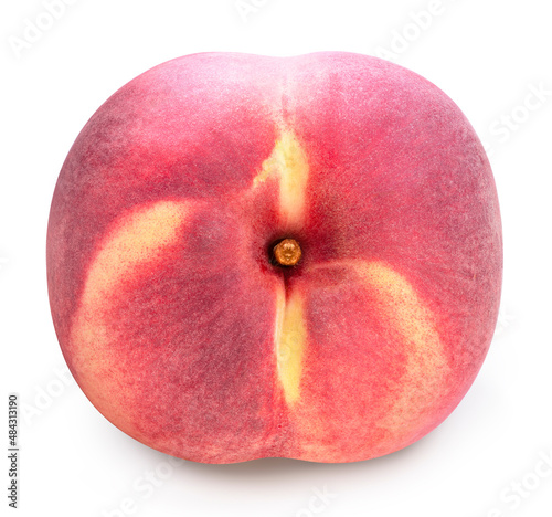 Peach fruit isolated on white background, Fresh Peach on White Background (With clipping path) photo