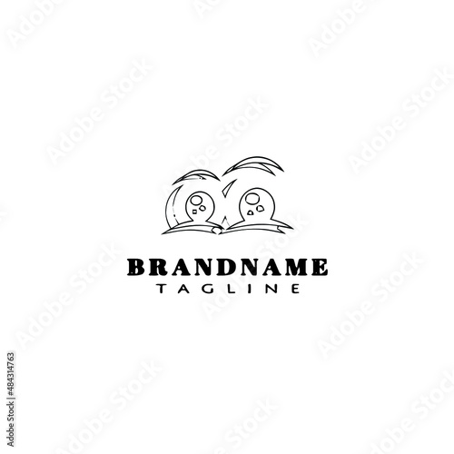 cute eye logo cartoon icon design template black isolated vector illustration