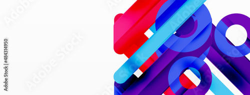 Lines geometric background. Stripes and rings composition business template for wallpaper, banner, background or landing