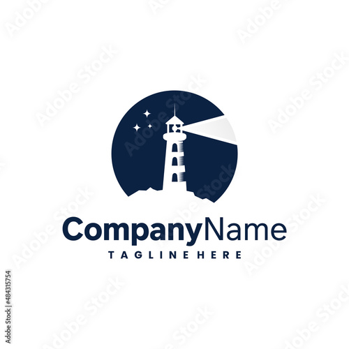 lighthouse vector logo design template