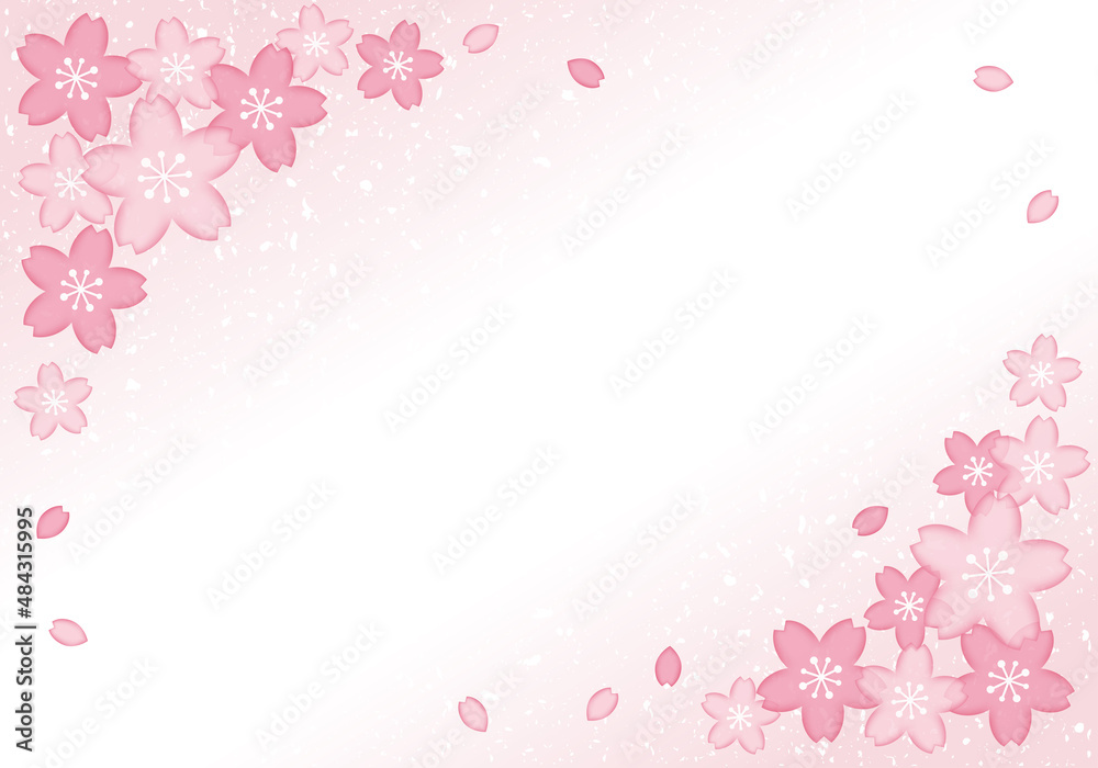 桜の水彩風背景フレーム
