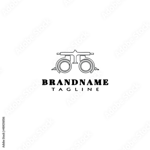 eye doctor logo cartoon icon design template black isolated vector illustration