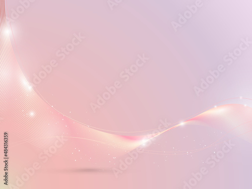 春　線画　ラインアート　キラキラ　ピンク　きれい　背景