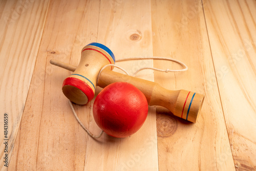 The kendama sword and ball is a traditional Japanese skill toy. 