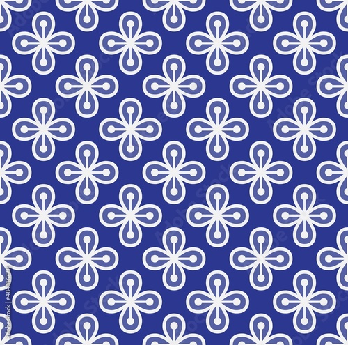 floral pattern blue and white