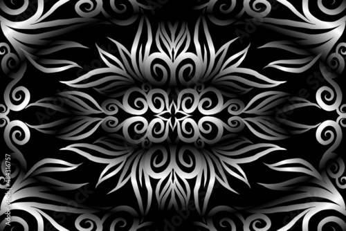 colourful caleidoscope classic gradient flower art pattern of traditional tenun batik ethnic dayak ornament for wallpaper ads background sticker or clothing