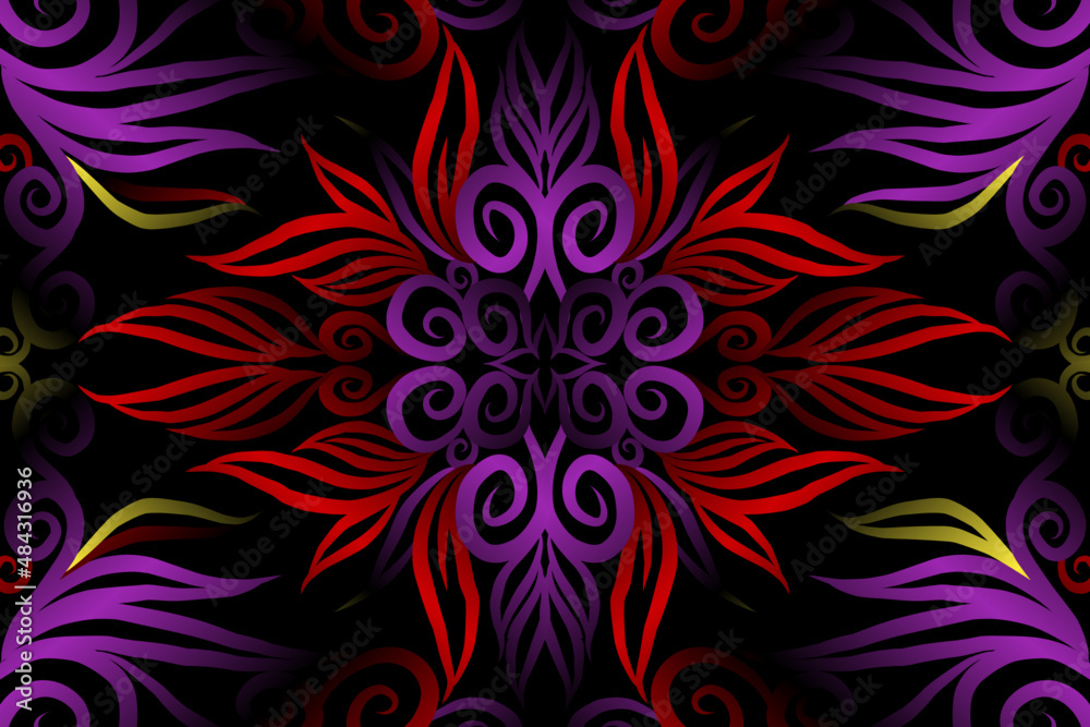 colourful caleidoscope classic gradient flower art pattern of traditional tenun batik ethnic dayak ornament for wallpaper ads background sticker or clothing colourful caleidoscope classic gradient flower art pattern of traditional tenun batik ethnic dayak ornament for wallpaper ads background sticker or clothing