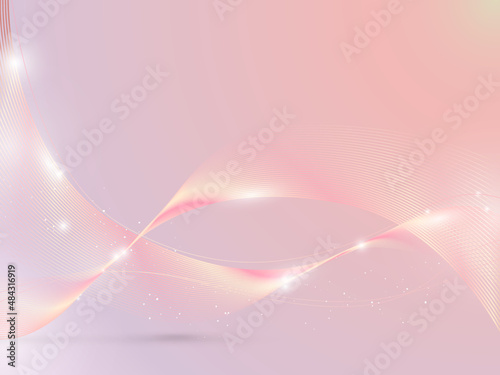 春　線画　ラインアート　キラキラ　ピンク　きれい　背景