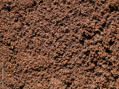 Fine lightweight expanded clay aggregates (LECA) used for growing plants without soil. Hydroponics.