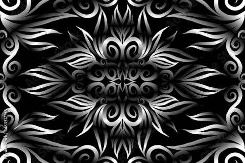 colourful caleidoscope classic gradient flower art pattern of traditional tenun batik ethnic dayak ornament for wallpaper ads background sticker or clothing