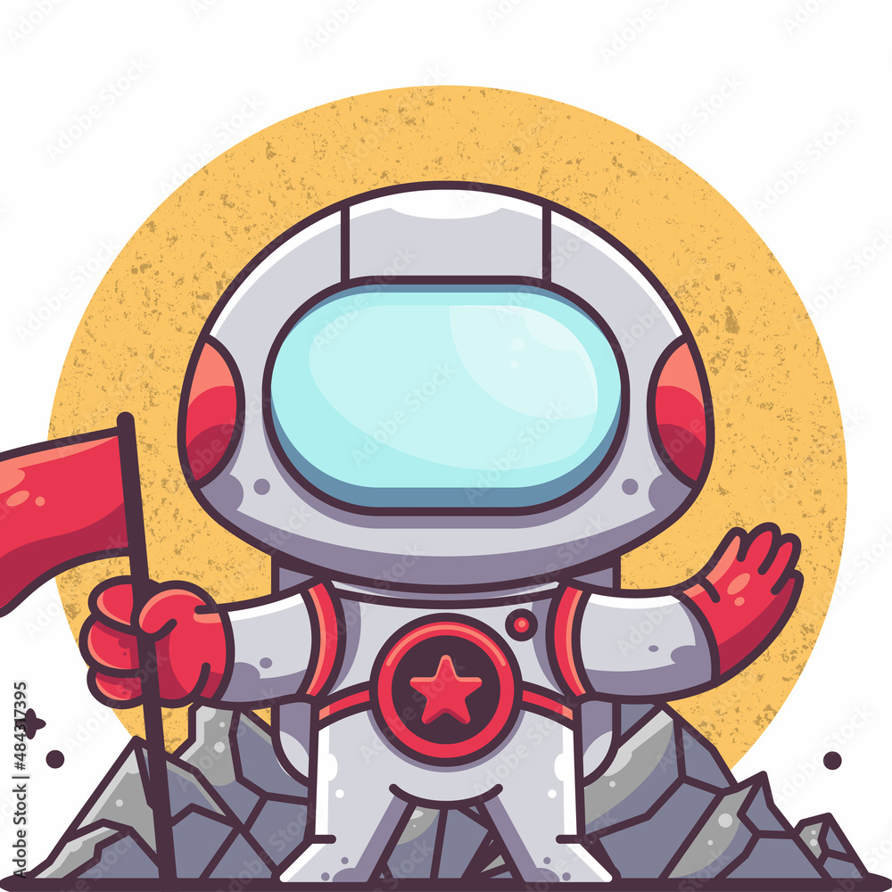 CUTE ASTRONAUT WITH FLAG CUTE ASTRONAUT WITH FLAG