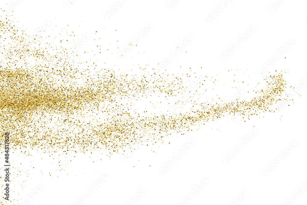 Gold Glitter Texture Isolated On White. Goldish Color Sequins. Celebratory Background. Golden Explosion Of Confetti. Vector Illustration, Eps 10. Gold Glitter Texture Isolated On White. Goldish Color Sequins. Celebratory Background. Golden Explosion Of Confetti. Vector Illustration, Eps 10.