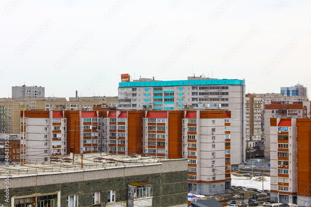 panel houses in the city, multi-storey buildings with apartments, a residential area of ​​a Russian city