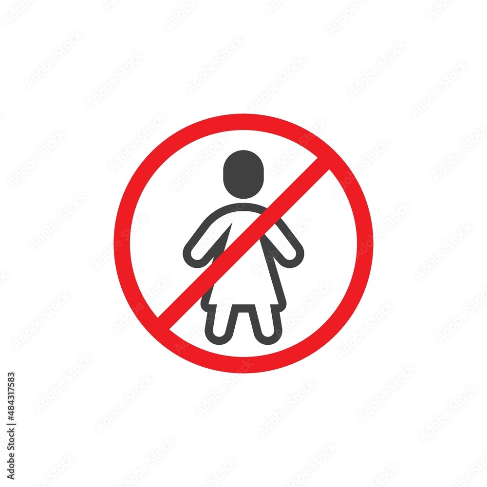 No woman entry sign vector icon No woman entry sign vector icon