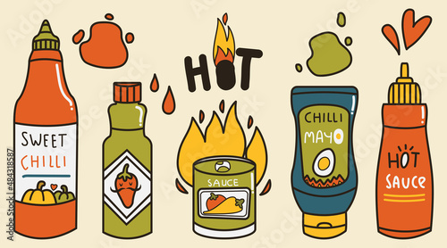 anything about chili cartoon vector icon illustration logo mascot hand drawn concept trendy cartoon