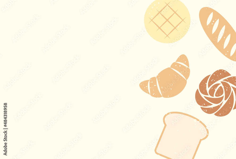 vector background with a set of breads and pastries for banners, cards, flyers, social media wallpapers, etc.
