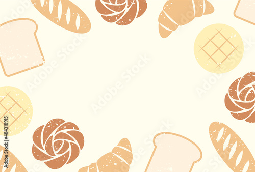 vector background with a set of breads and pastries for banners, cards, flyers, social media wallpapers, etc.