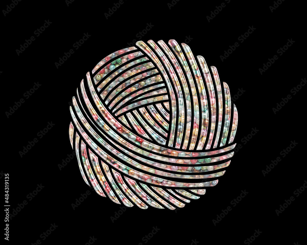 Knitting Handcraft knitter Beads Icon Logo Handmade Embroidery illustration