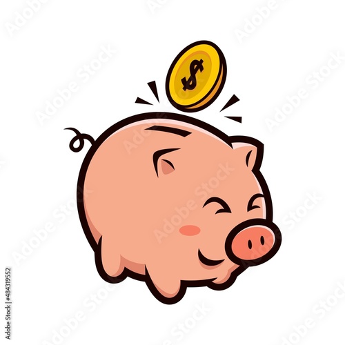piggy bank with coins