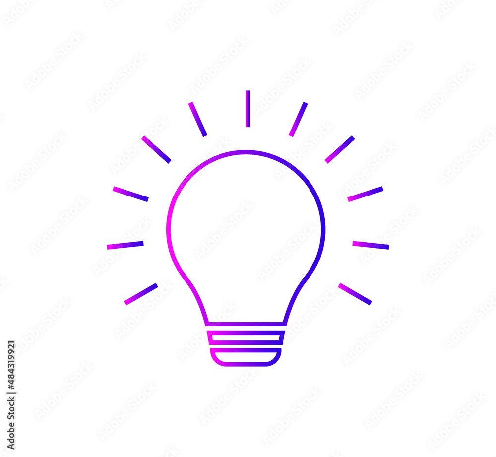 Light Bulb icon vector Idea sign solution, thinking concept gradient color template
Light Bulb icon vector Idea sign solution, thinking concept gradient color template