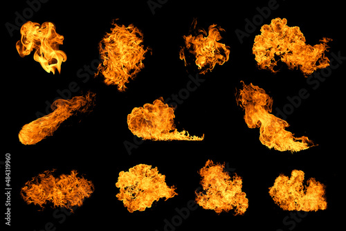 Fototapeta Collection fire realistic vector set.
