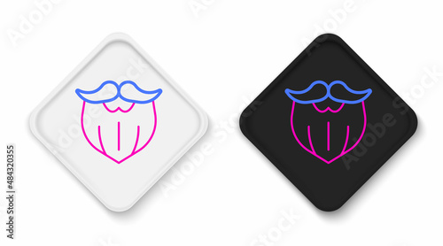 Line Mustache and beard icon isolated on white background. Barbershop symbol. Facial hair style. Colorful outline concept. Vector