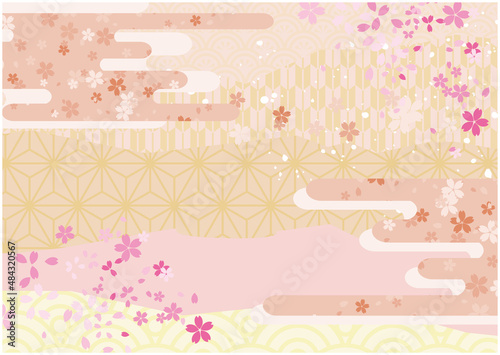春　桜　花びら　背景
