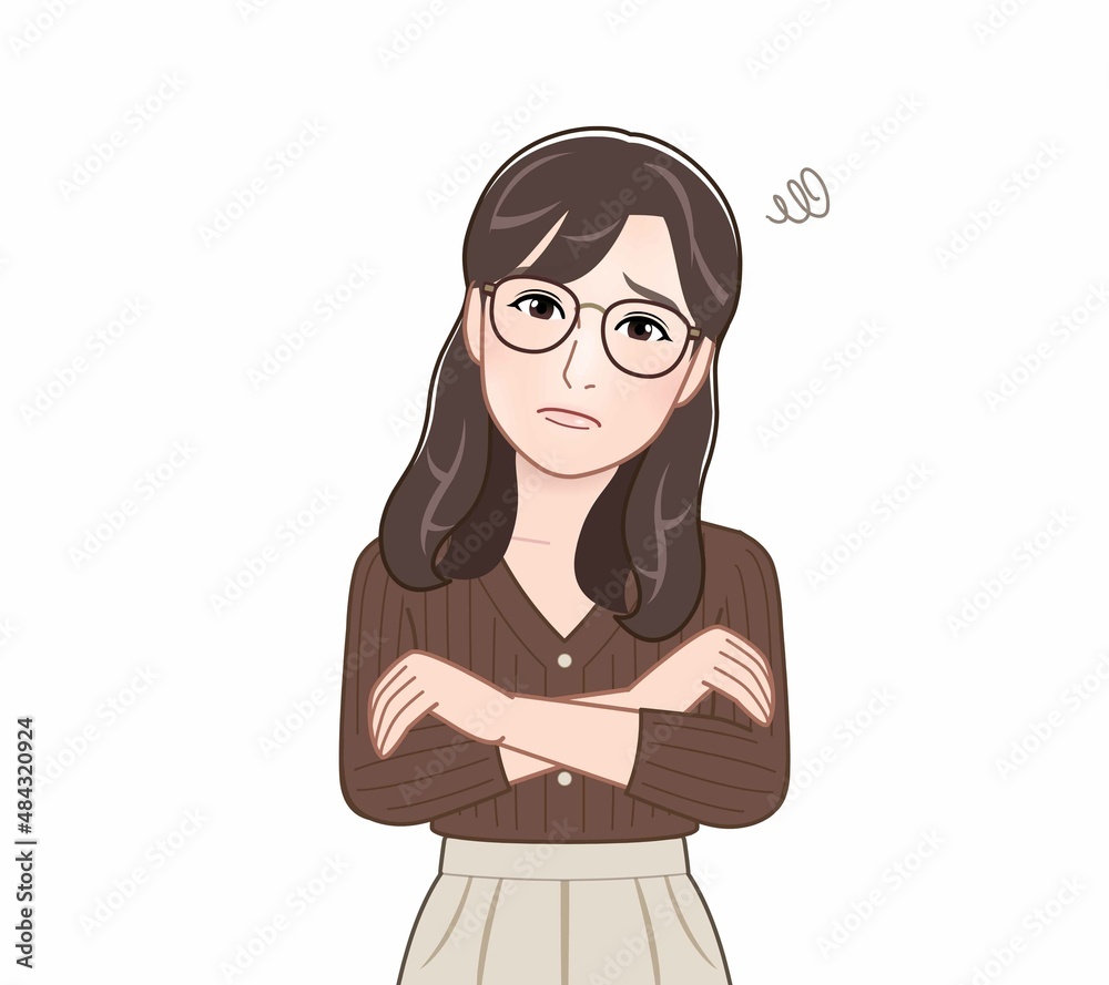 ニットを着た髪の長い女性 ニットを着た髪の長い女性