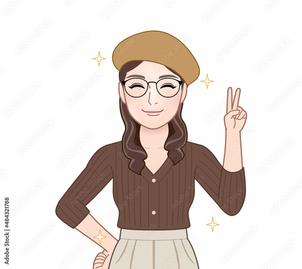 ベレー帽を着けた若い女性 ベレー帽を着けた若い女性