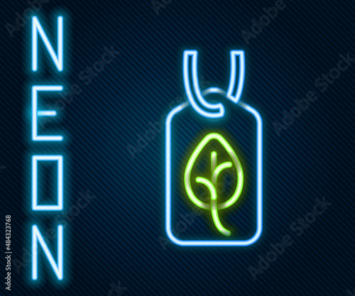 Glowing neon line Vegan food diet icon isolated on black background. Organic, bio, eco symbol. Vegan, no meat, lactose free, healthy, fresh and nonviolent food. Colorful outline concept. Vector